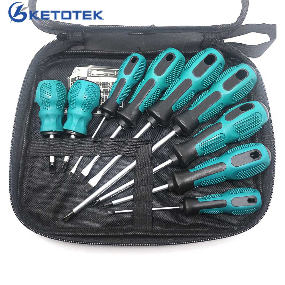 Screwdriver Set 9 in 1 Multifunctional Repair Tools Slotted Philips Screw Driver DIY Screwdrivers Kit for Household